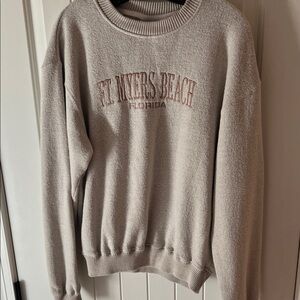 Beige Fort Myers Beach Sweatshirt Size L
